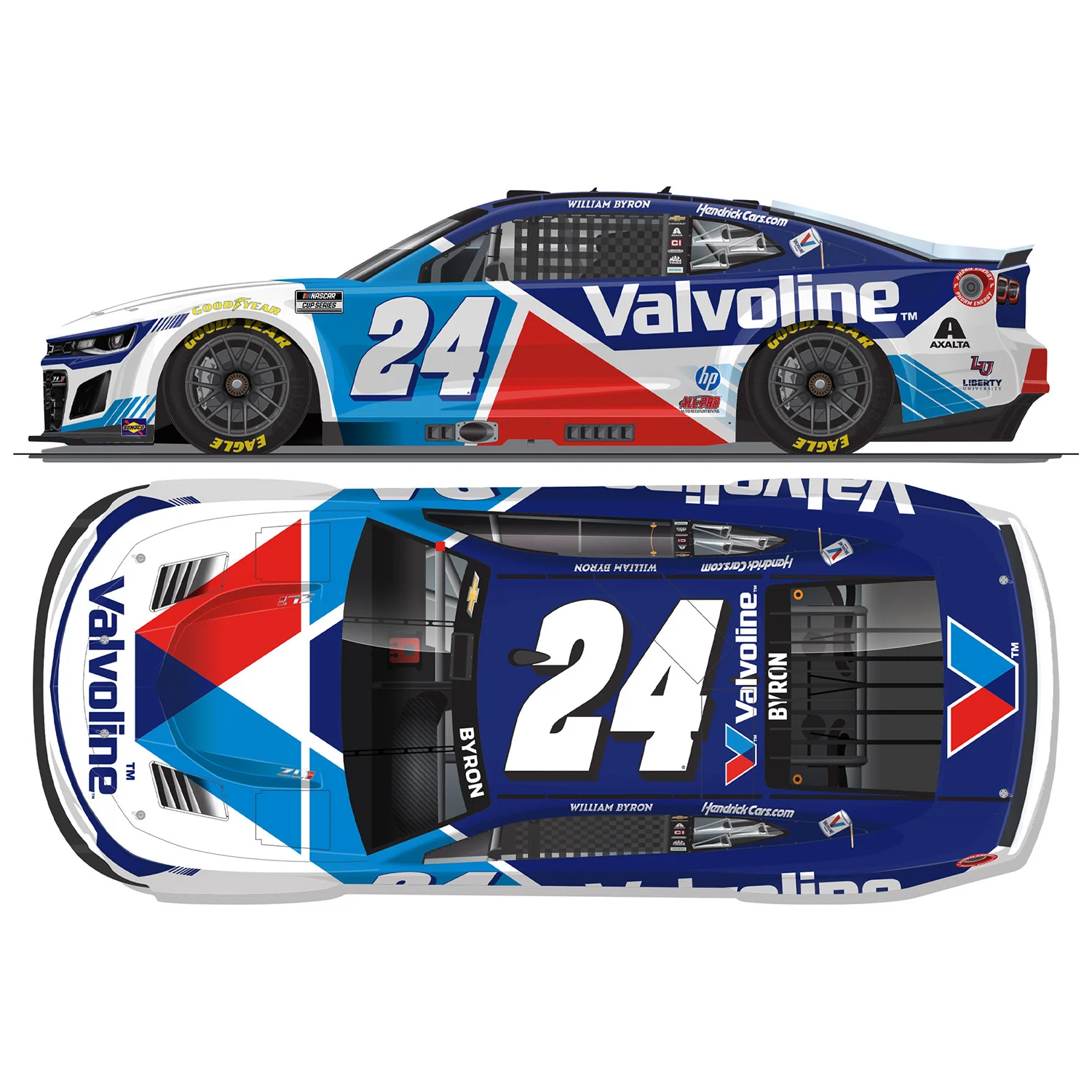 William Byron ELITE Valvoline 1:24 2026 Diecast Car Preorder - Currently Projected August - Image 2
